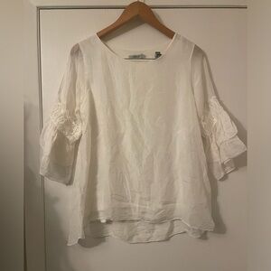 Tendenze White bell 3/4 quarter sleeve top size medium